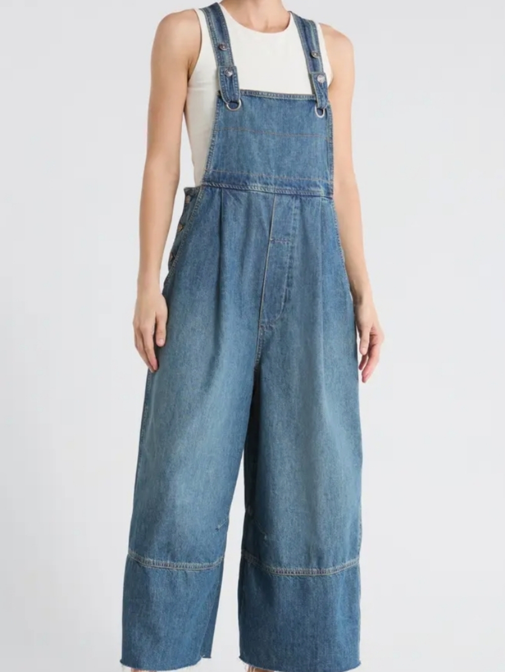 We The Free Denim Overalls in Deep Blue - Picture 6 of 9